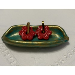 Red Flower Earrings