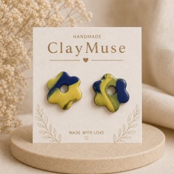 Michigan Muse Blue Flower Charm