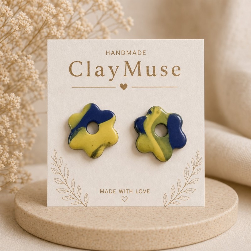 Michigan Muse Blue Flower Charm