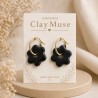 Black Daisy Hoops