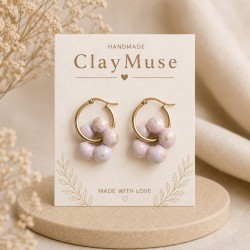 Lavender Pebble Hoops