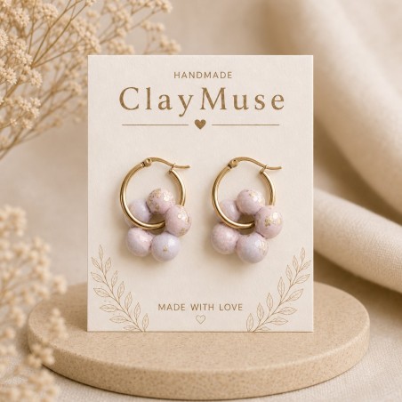 Lavender Pebble Hoops
