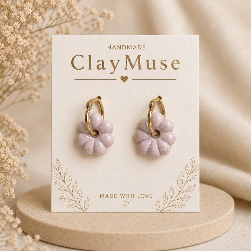 Lavender Bloom Hoops