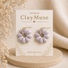 Lavender Daisy Hoops