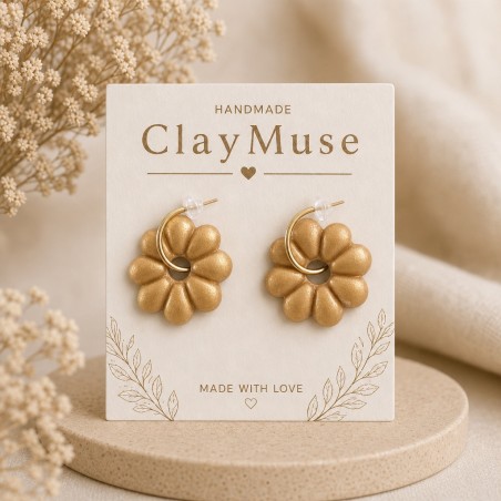 Golden Daisy Hoops