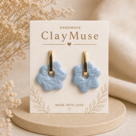 Blue Petal Hoops